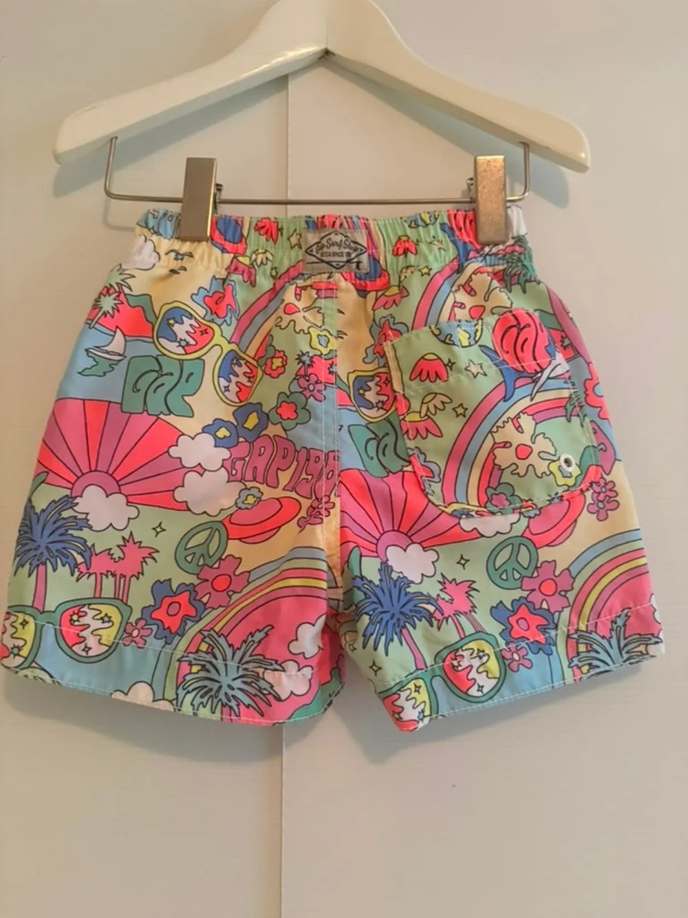 GAP Boys’ Colorful Retro Print Swim Trunks – size 12-18 months